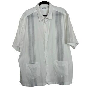 Cafe Luna White Short Sleeve Button Down Shirt 2XL